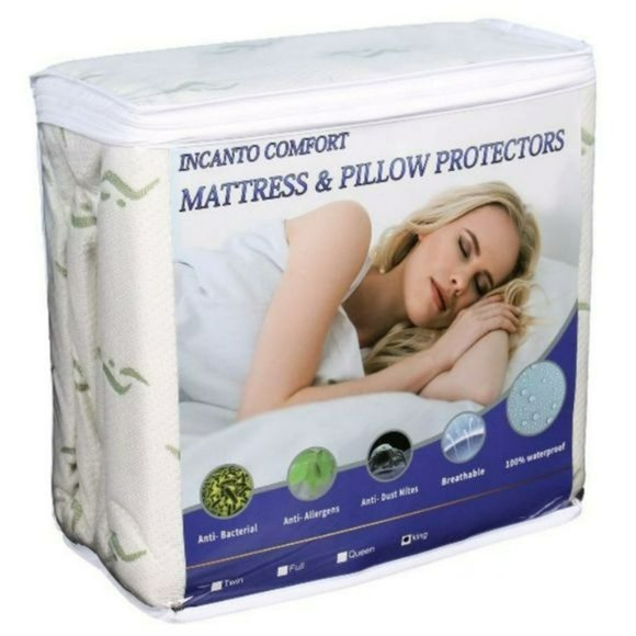 Waterproof Mattress Protector And Pillowcase Breathable Bamboo Jacquard Set Twin - Picture 11 of 11